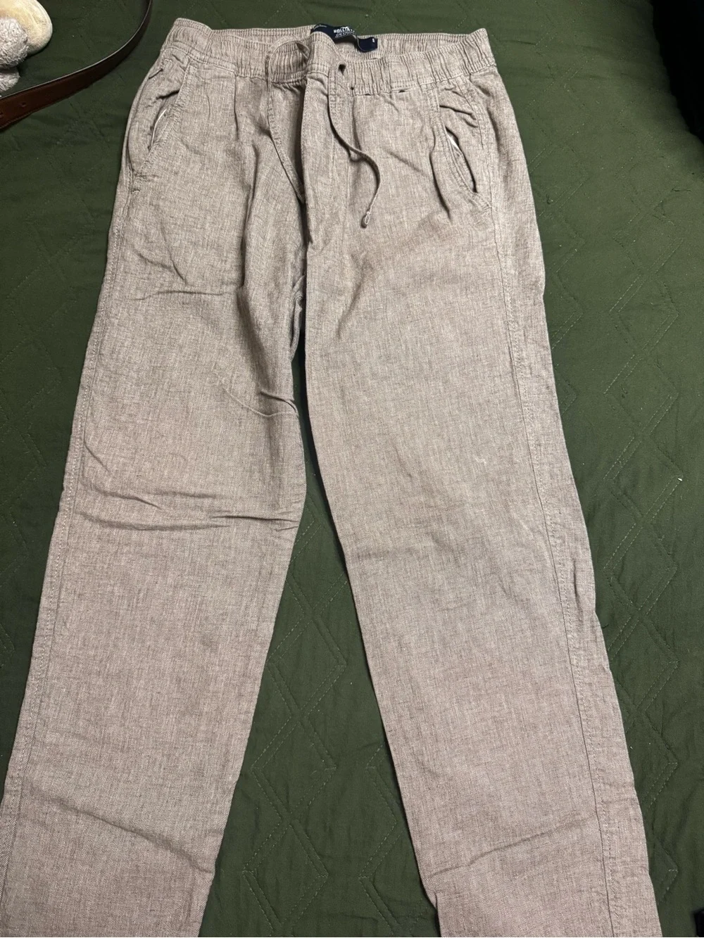 Hollister Light Taupe Drawstring Joggers